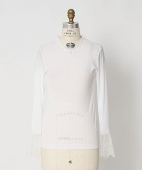 BLAMINK/BLMK レースネック＆カフロングスリーブ/Tシャツ / カットソー