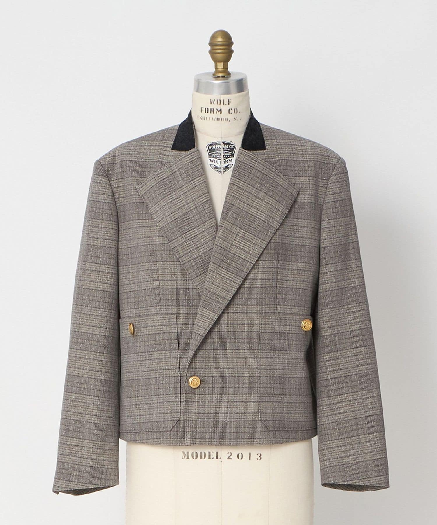 UNITED ARROWS チェック柄 ダブルブレストジャケット PRE グレンチェックジャケット