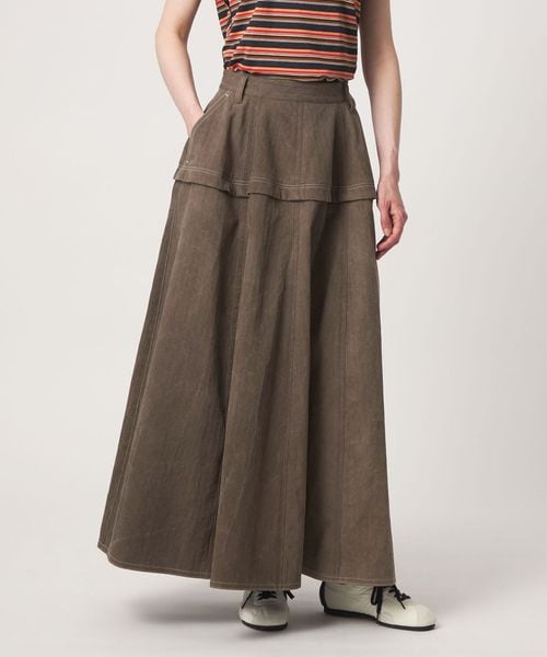 BLAMINK/RESORT コットンゴアードスカート/ミモレ / ロング