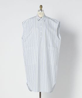 BLAMINK/RESORT ストライプノースリーブシャツワンピース/ワンピース
