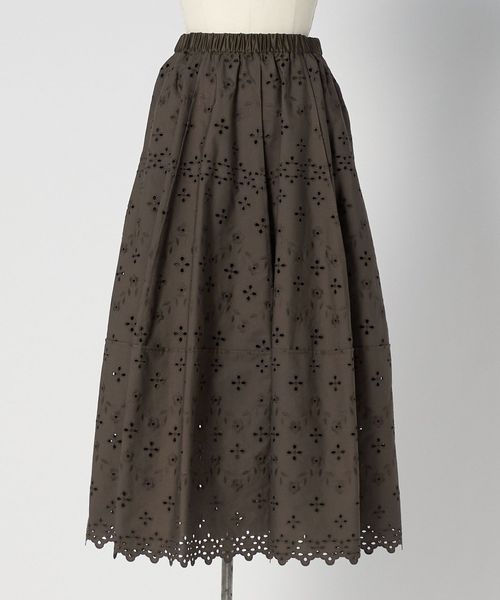 BLAMINK/RESORT エンブロイダリーゴアードスカート/ミモレ / ロング