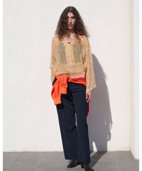 BLAMINK/SPRING フラワープリントぺプラムブラウス/シャツ / ブラウス