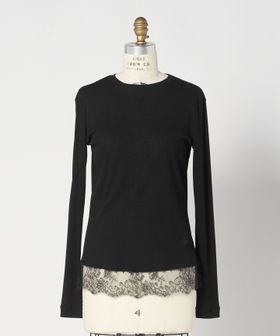 BLAMINK/BLMK レースリブロングスリーブ/Tシャツ / カットソー