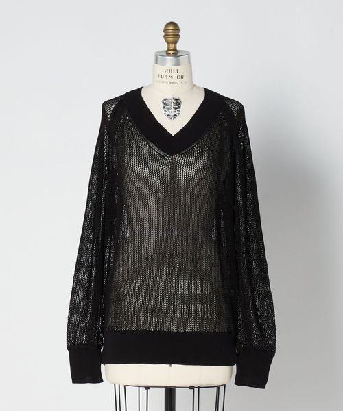 BLAMINK/SPRING2 7GメッシュVネックニット/ニット / セーター