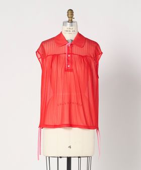 BLAMINK/SUMMER ジャガードドロストノースリーブ/シャツ / ブラウス