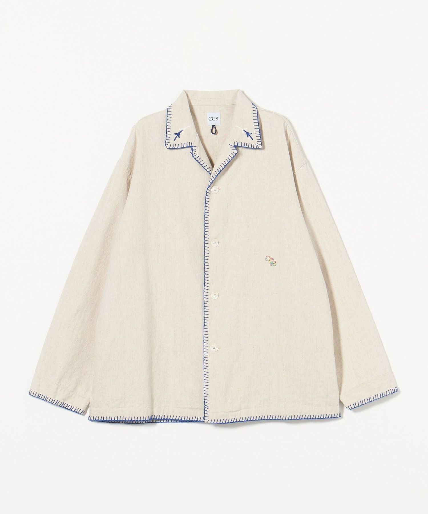 【NAVY】<CGS.>ヘビー エンブロ オープンカラー シャツ CGS.＞ヘビー エンブロ オープンカラー シャツ