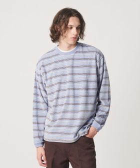 California General Store/＜CGS.＞ベロア ボーダー クルーネック プルオーバー/Tシャツ / カットソー