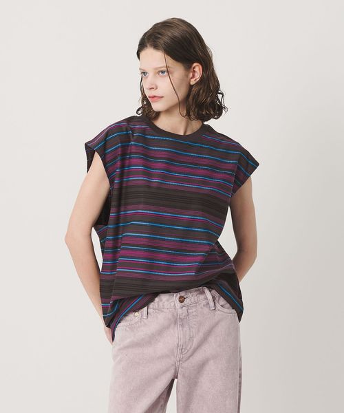 California General Store/＜CGS.＞マルチ ボーダー ノースリーブ Tシャツ/Tシャツ / カットソー