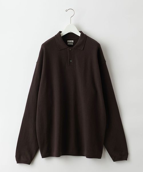 新しいコレクション LOWGG Alan＞ Steven CTN -LOOSE/ポロシャツ POLOSHIRT SLEEVE LONG トップス