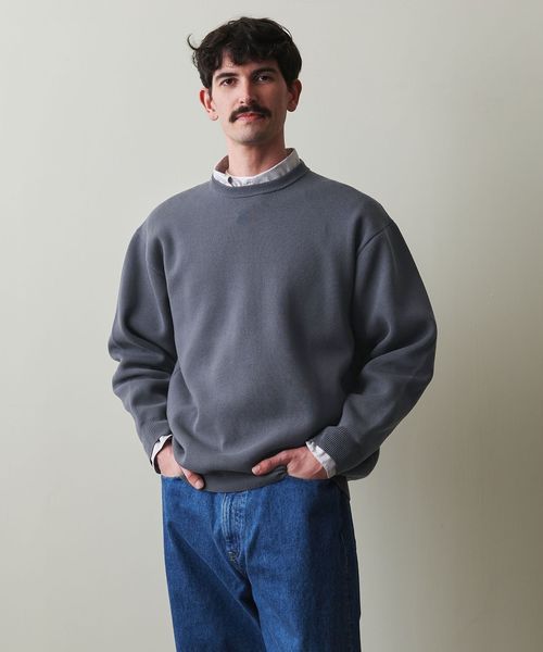 Steven Alan クルーネック ウール ニット プルオーバー ネイビー 紺