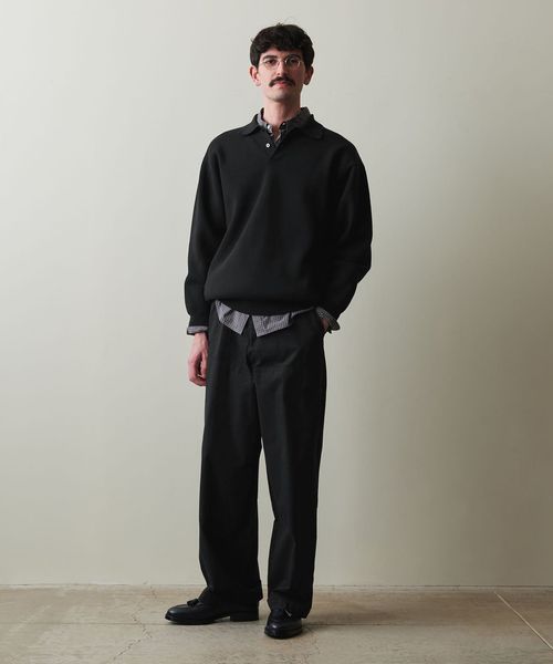 Steven Alan＞ ミラノリブ ポロカラー ニット ―LOOSE
