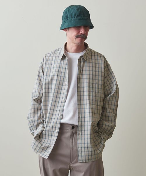 Steven Alan＞ コットン/シルク/リネン チェック レギュラー