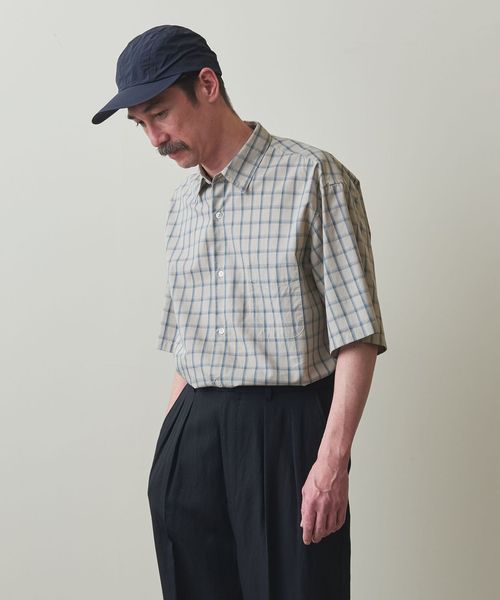 美品 Steven Alan BOLD FIT コットンシルク チェックシャツ Steven Alan＞ コットン/シルク/リネン チェック レギュラー