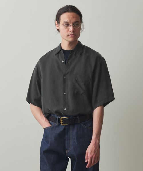 Steven Alan＞ ウォッシャブル キュプラ レギュラーカラー