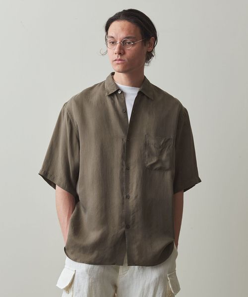 S 美品 24ss Steven Alan ウォッシャブル キュプラ レギュラー Steven Alan＞ ウォッシャブル キュプラ レギュラーカラー
