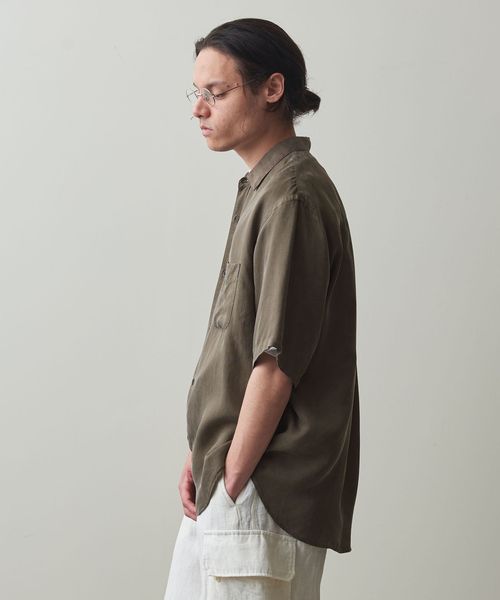 Steven Alan＞ ウォッシャブル キュプラ レギュラーカラー