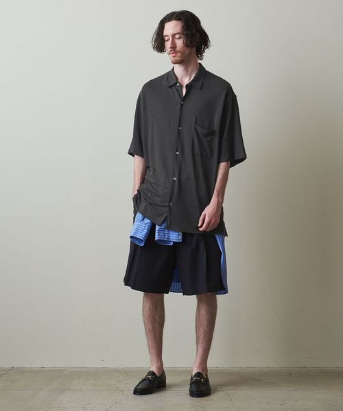 【新品・タグ付き】　steven alan リネン ショートスリーブ シャツ Steven Alan＞ リネン ショートスリーブ シャツ ―STANDARD LOOSE BOX