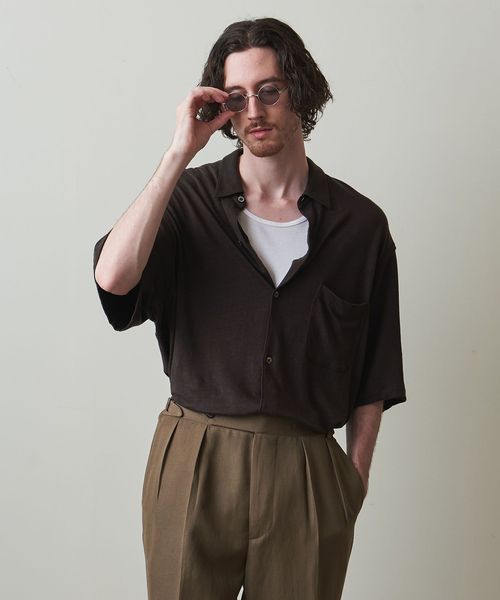 【新品・タグ付き】　steven alan リネン ショートスリーブ シャツ Steven Alan＞ リネン ショートスリーブ シャツ ―STANDARD LOOSE BOX