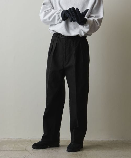 Steven Alan クッキークロス インツープリーツ ドレス トラウザーズ Steven Alan＞ サプレックス インツープリーツ ドレス トラウザーズ