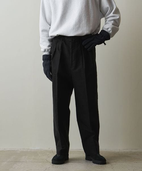 steven alan モールスキンインツープリーツドレストラウザーズ　XL Steven Alan＞ モールスキン インツープリーツ ドレス トラウザーズ