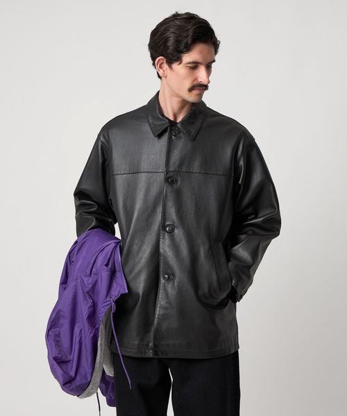 Steven Alan＞ シボ シープレザー カー コート
