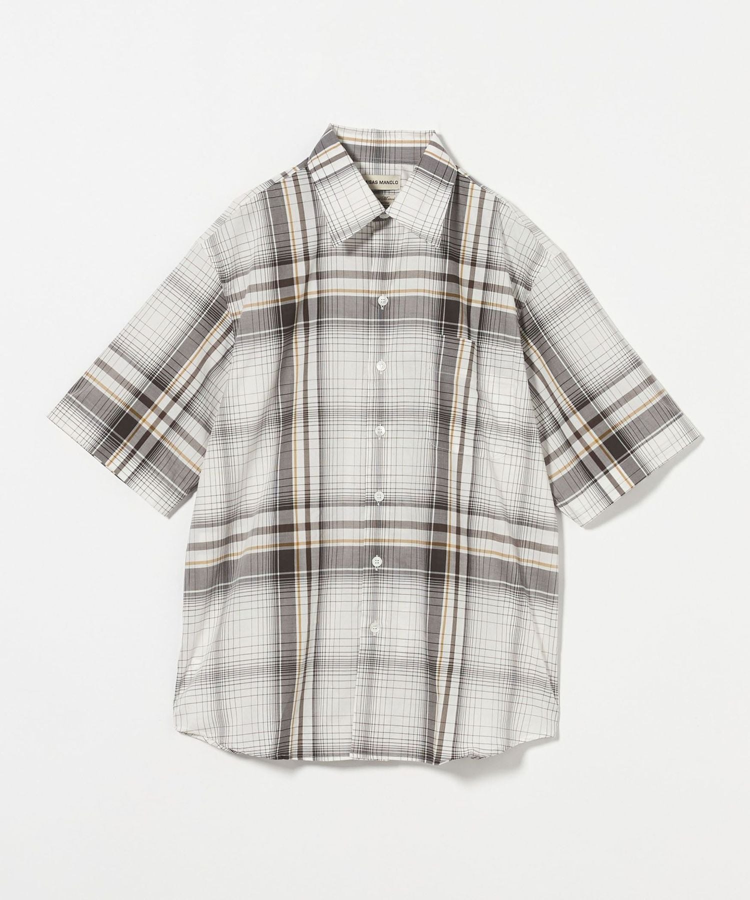 CAMISAS MANOLO＞ GR CHK SSL SHIRT/シャツ