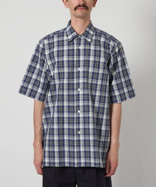 Placide × Steven Alan＞ NAVY CHECK SSL SHIRT/シャツ
