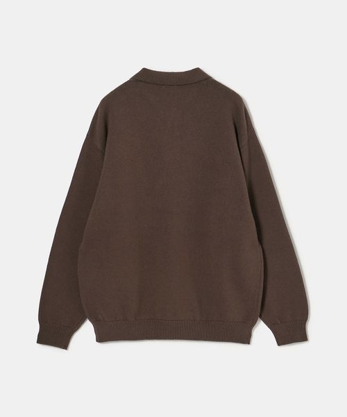特価 Steven alan ニットポロ 23ss コットン ブラウン メンズ Steven Alan＞ オーストラリアンラムズウール ポロカラー ニット
