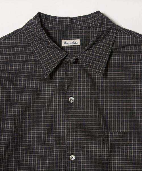 ＜Steven Alan＞ T/C ダークストライプ レギュラーカラー シャツ Steven Alan＞ T/C ダークストライプ レギュラーカラー ショート