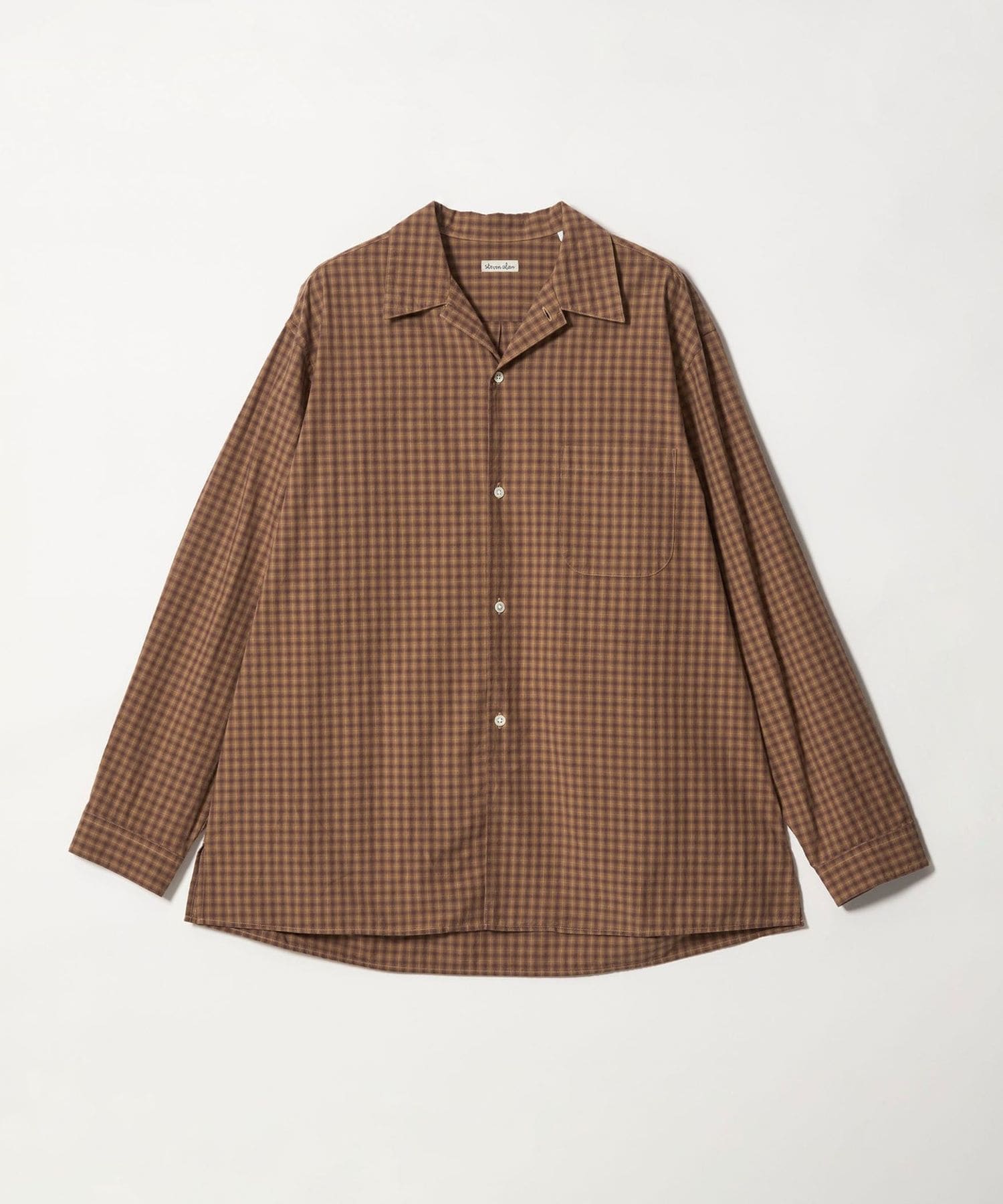 Steven Alan＞ 60 シック チェック オープンカラー シャツ