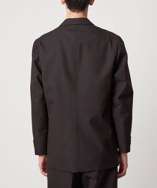 Steven Alan ウール ジャケット ネイビーグレー M ビッグシルエット Steven Alan＞ ウール オックスフォード シングルブレステッド