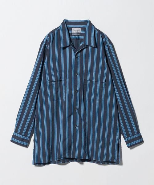 Marvine Pontiak shirt makers/＜Marvine Pontiak shirt makers＞ OPEN COLLAR SHIRT STRIPE/シャツ/シャツ / ブラウス