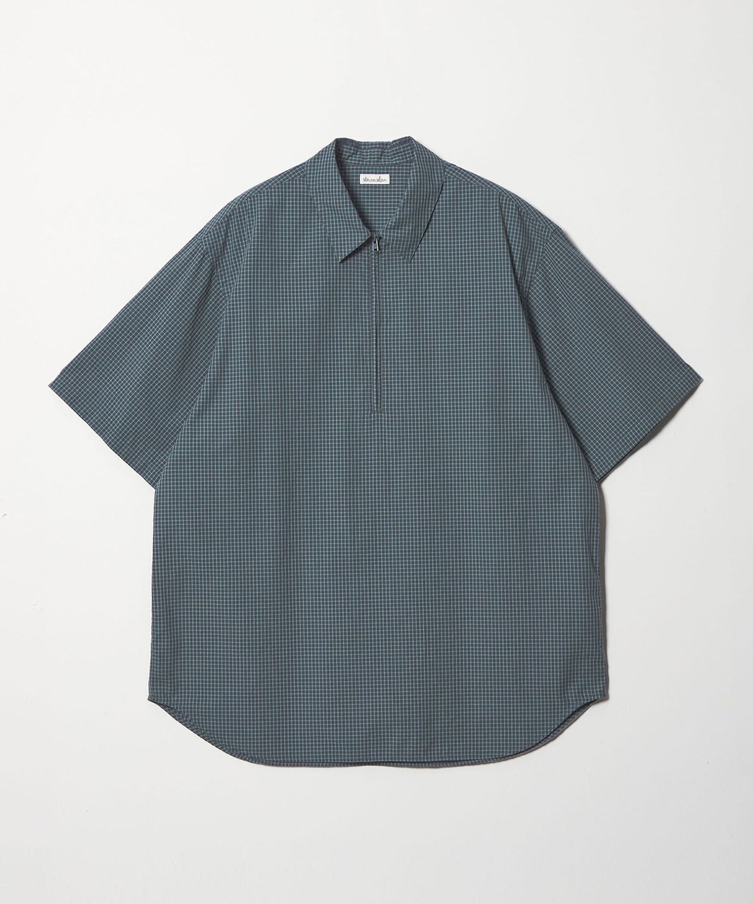 Steven Alan＞ オーガニックコットン チェック ジップ プルオーバー