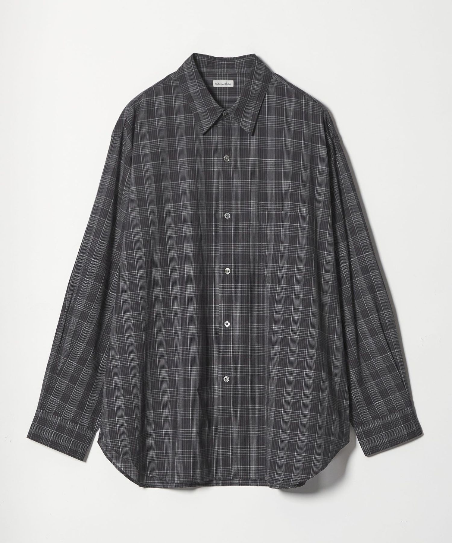 Steven Alan＞ スラブ チェック レギュラーカラー シャツ LOOSE
