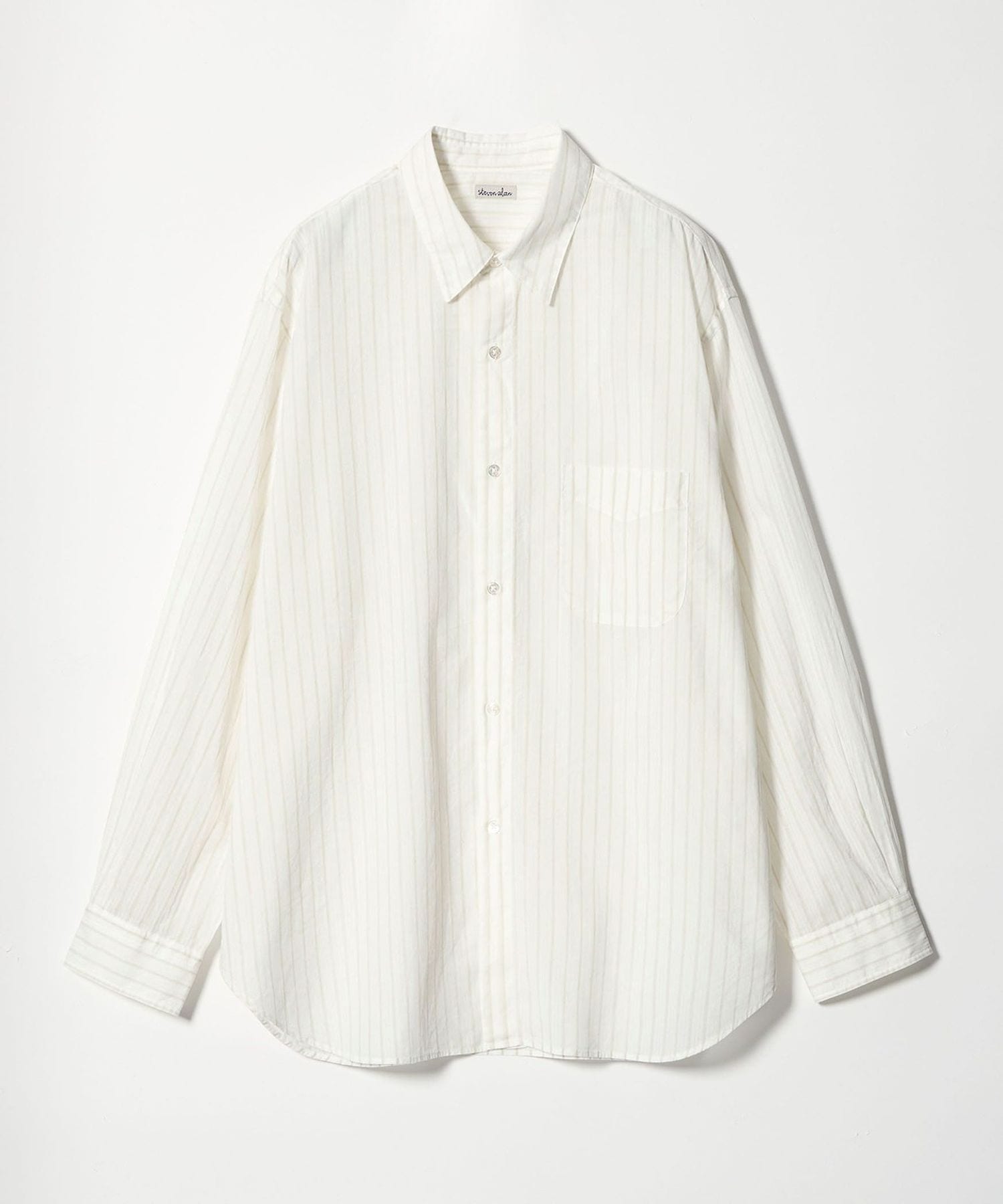 Steven Alan＞ AKIHA ストライプ レギュラーカラー シャツ LOOSE