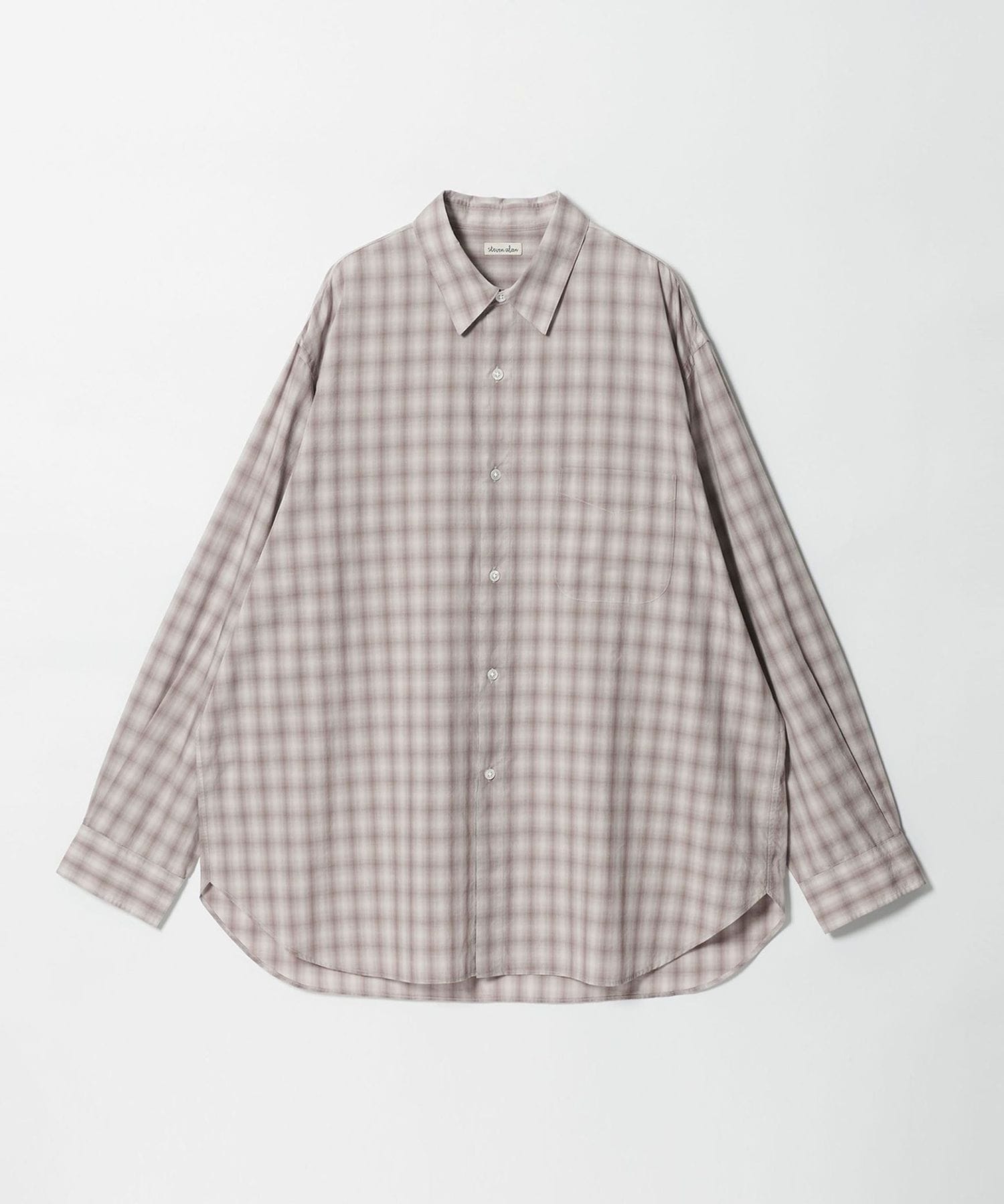 Steven Alan＞ C/L/S オンブレー チェック レギュラーカラー シャツ LOOSE