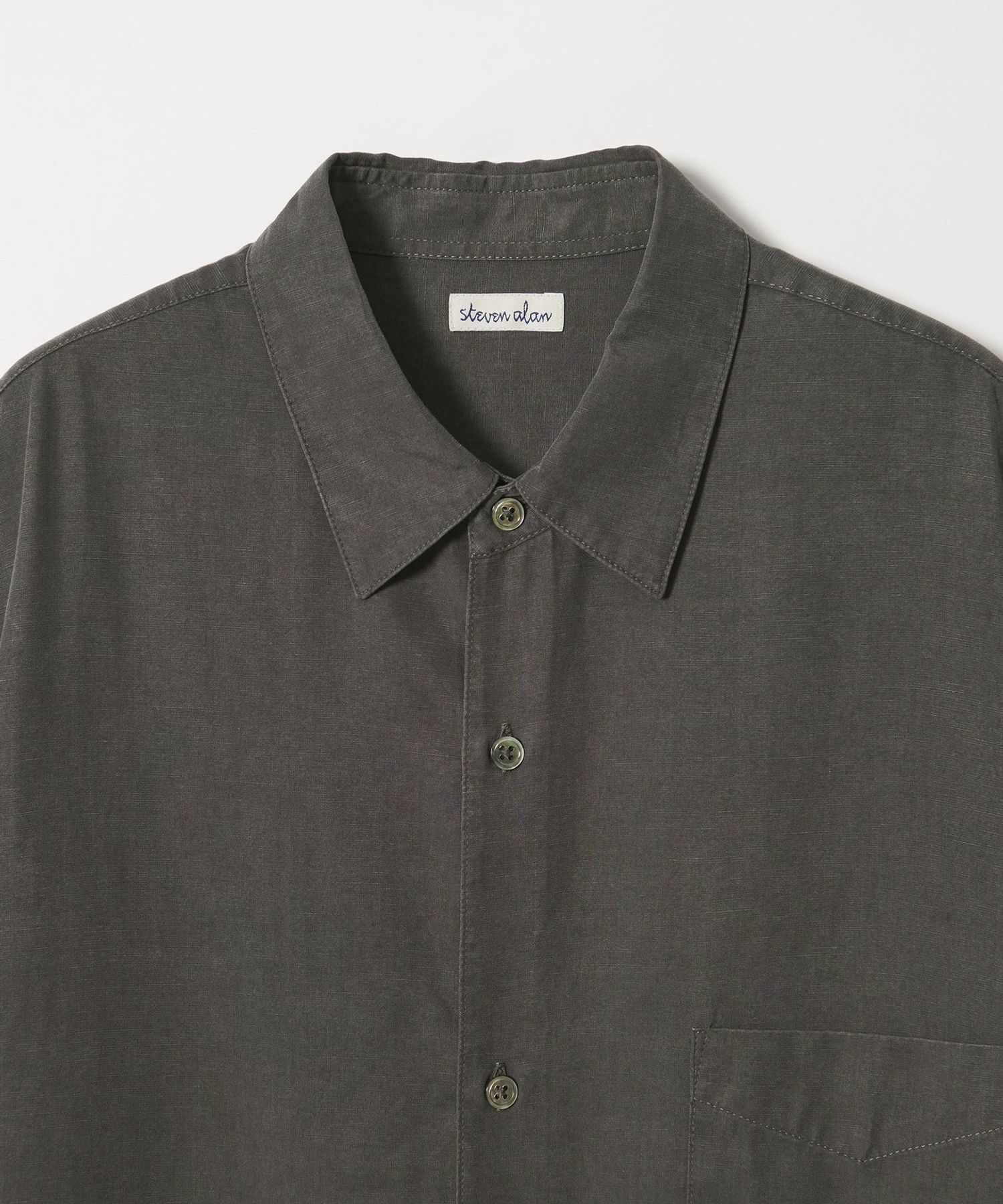 Steven Alan＞ スラブ レギュラーカラー ショートスリーブ シャツ