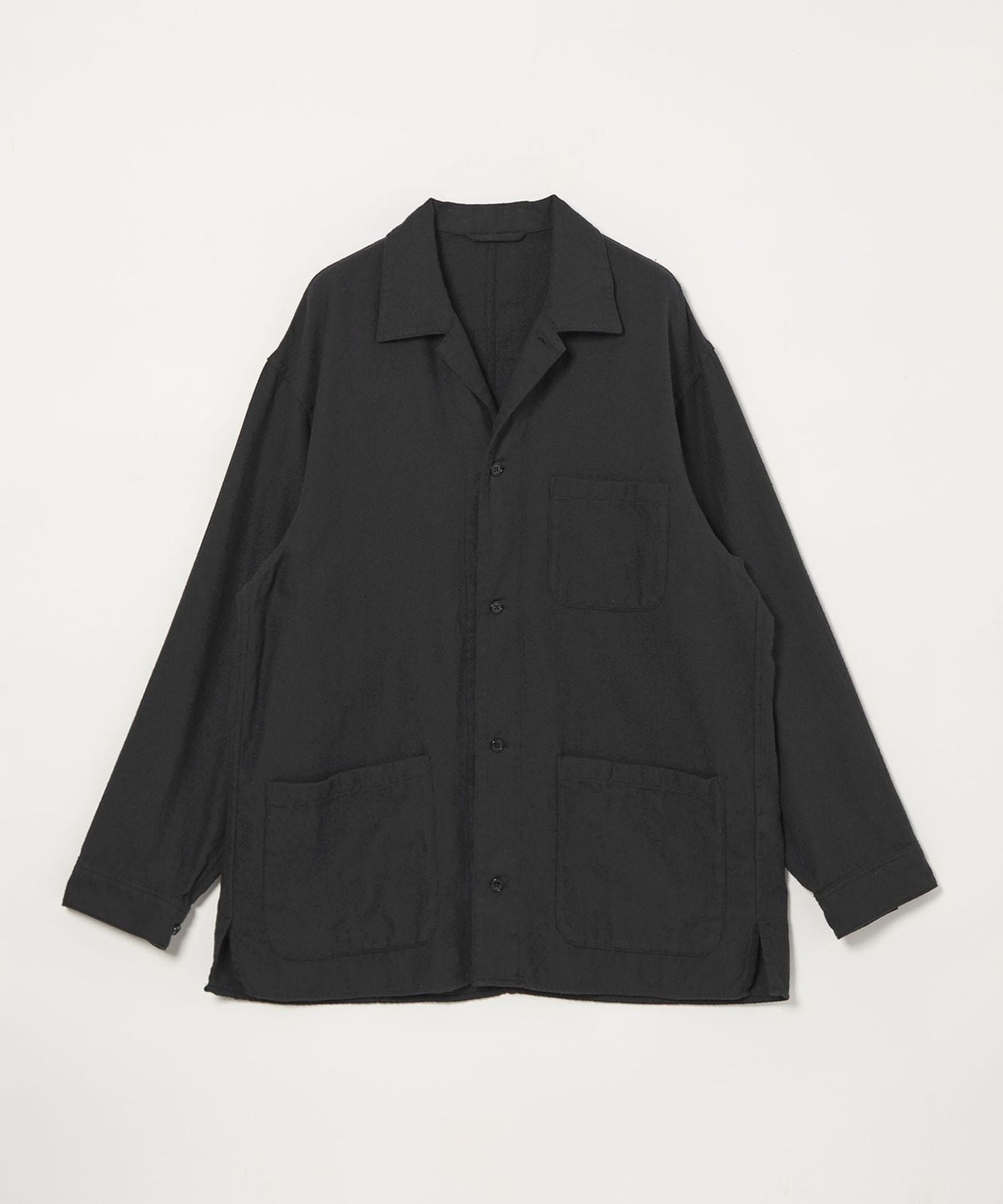 Steven Alan＞ シルクネップ オープンカラー カバーオール シャツ