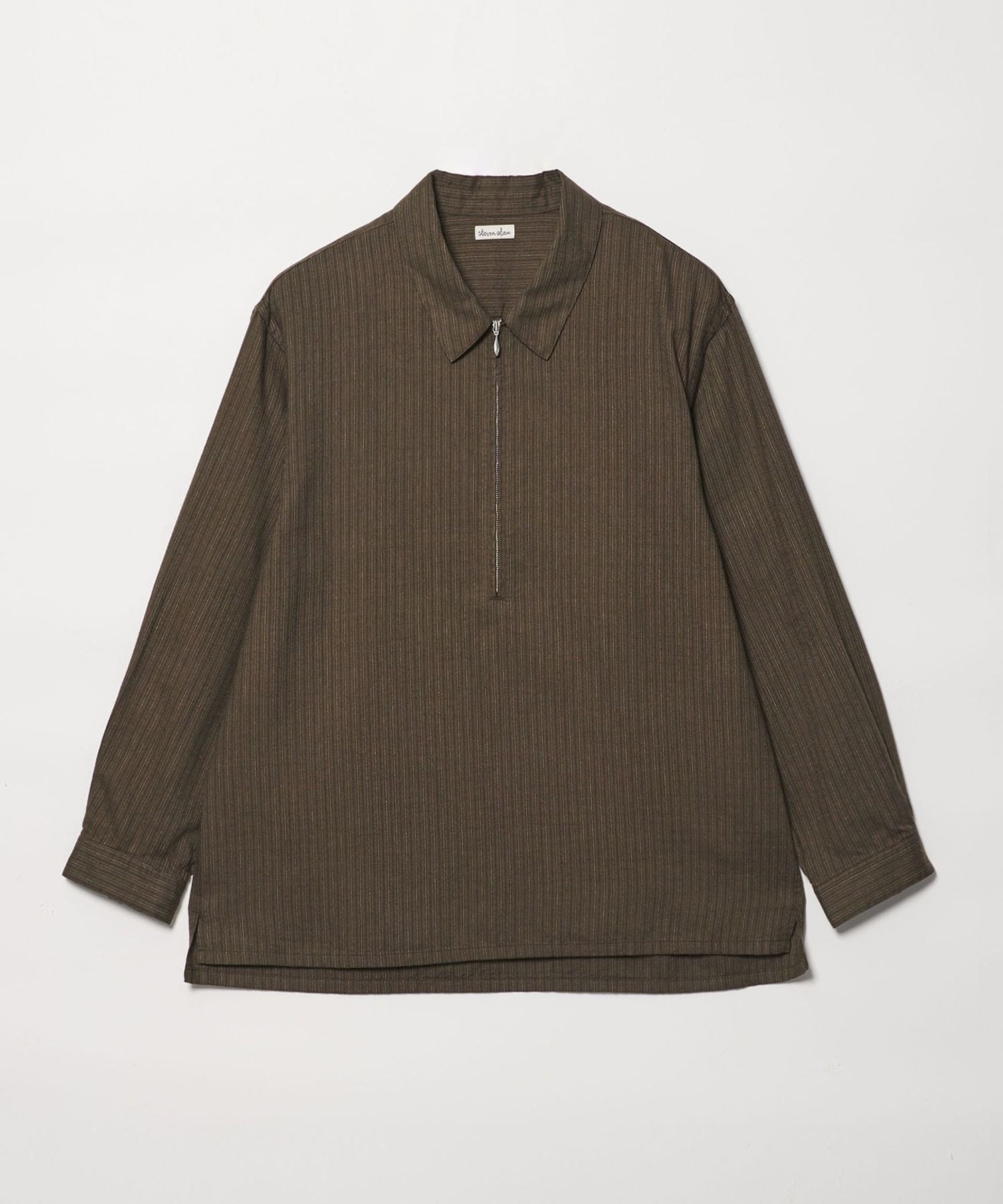 Steven Alan＞ ドレープ ピーチストライプ ジップ プルオーバー