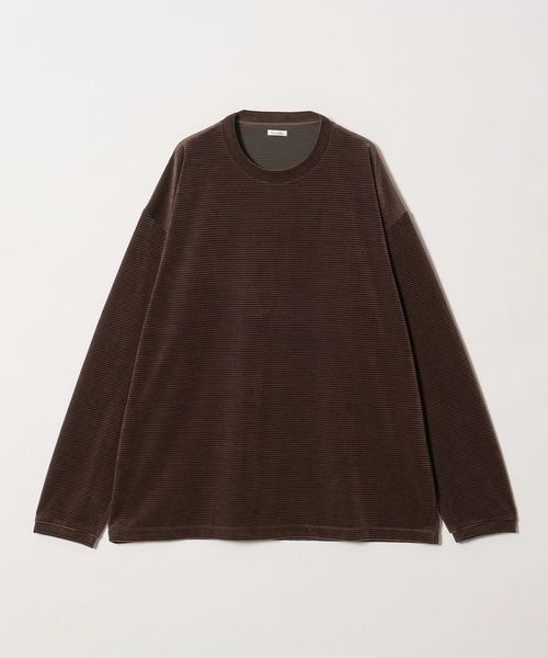 steven alan/＜Steven Alan＞ ベロア ボーダー クルーネック Ｔシャツ/Tシャツ / カットソー
