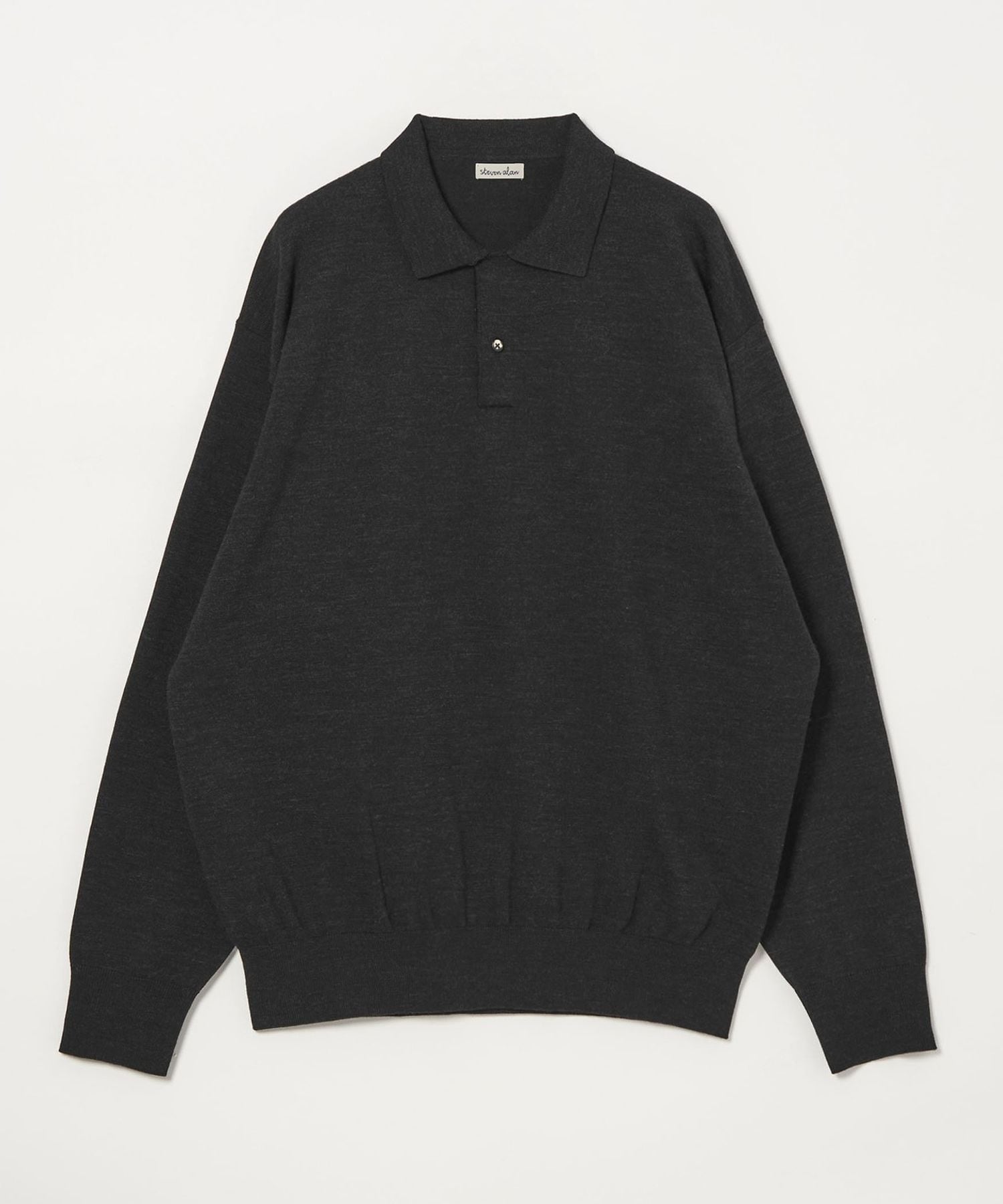 Steven Alan＞ メランジ ウール オープン ニット 2B ポロシャツ
