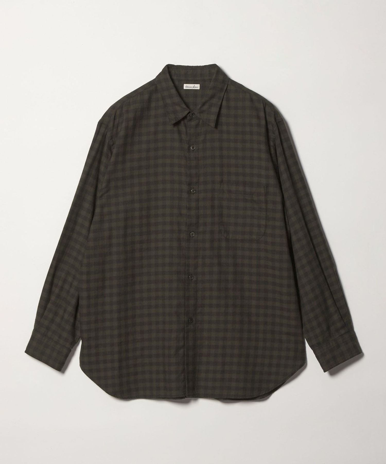 Steven Alan＞ ネル ギンガムチェック レギュラーカラー シャツ LOOSE