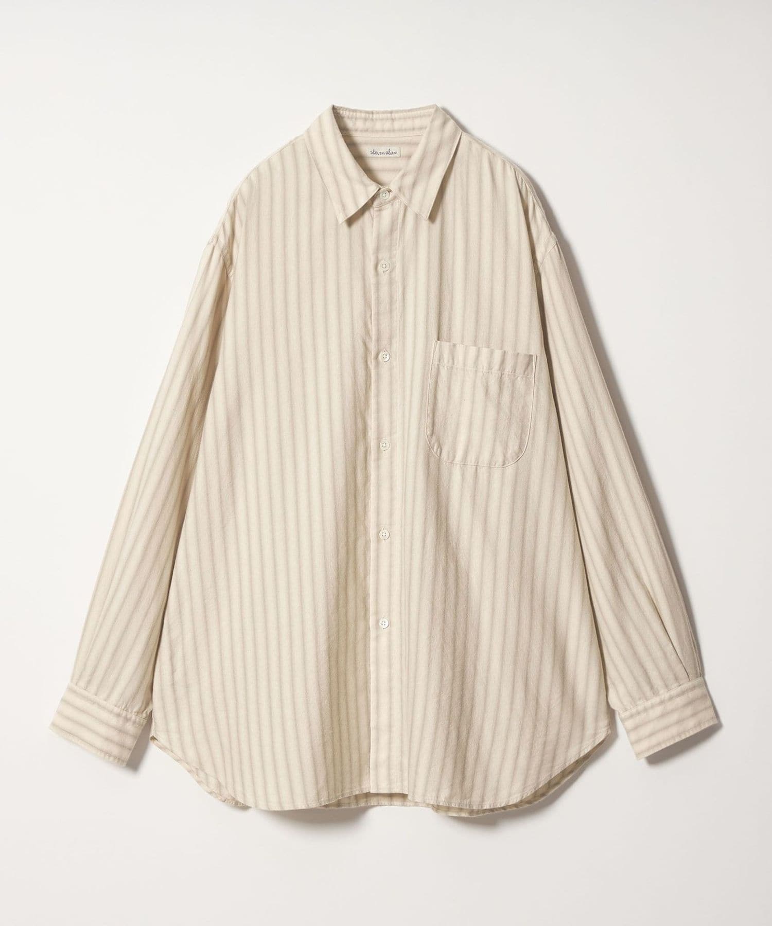 Steven Alan＞ ネル オンブレストライプ レギュラーカラー シャツ LOOSE