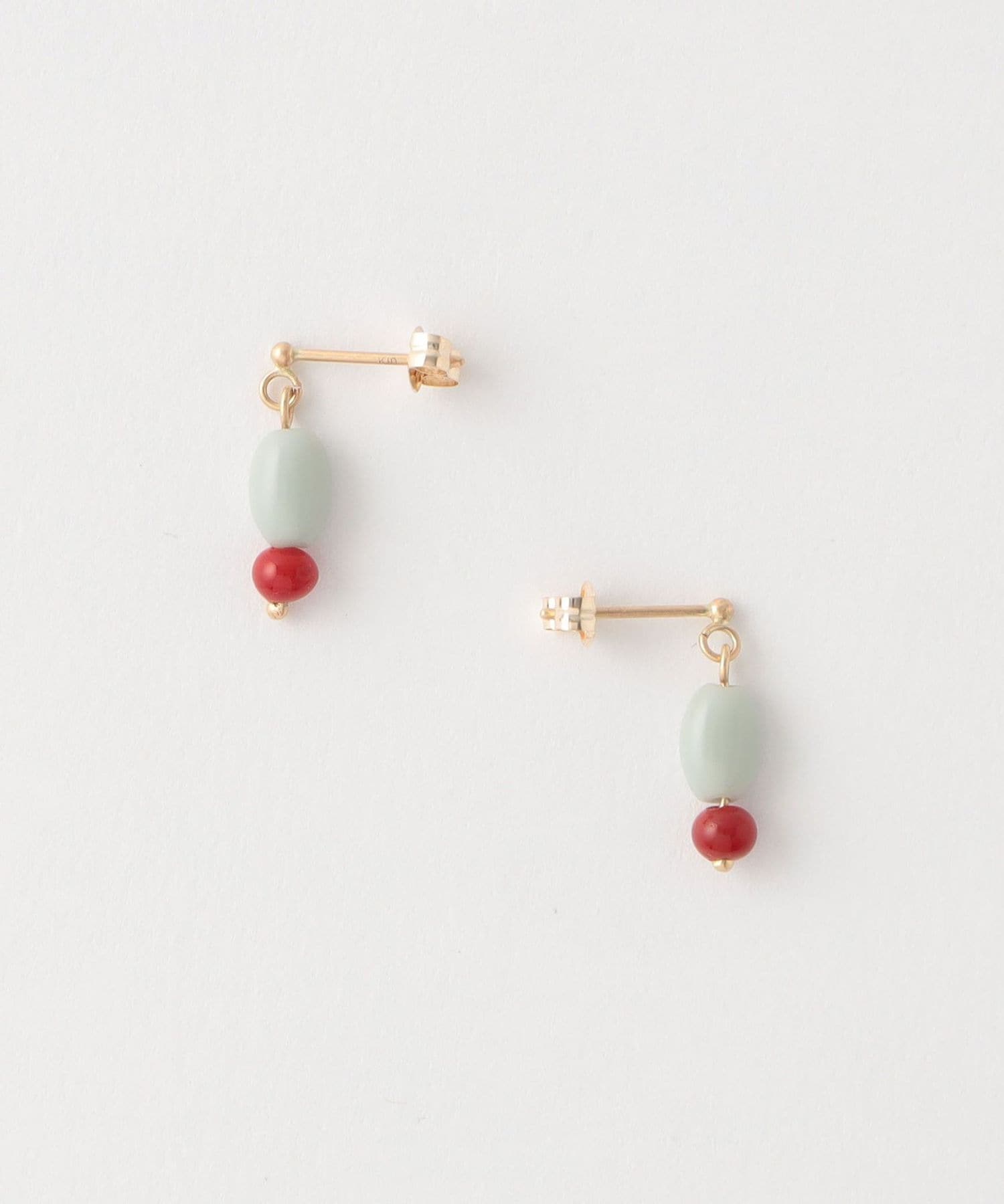TOILE＞GLASS BEADS EARRINGS LT.GRAY/ピアス