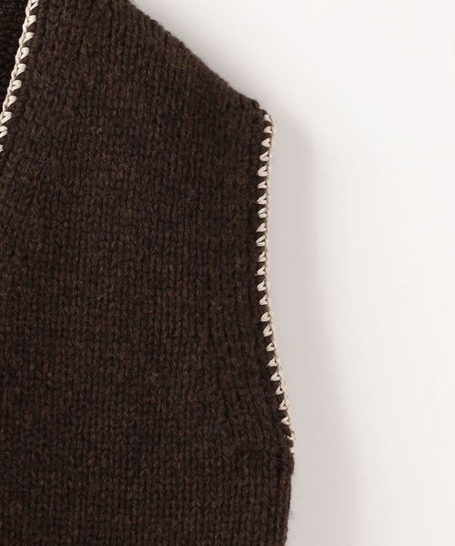 Steven Alan 8218-199-0207 シェットランドウールステッチニットベスト 定価25850円 ネイビー スティーブンアラン 4-1118T 251843 STEVEN ALAN Steven Alan 8218-199-0207 シェットランドウール