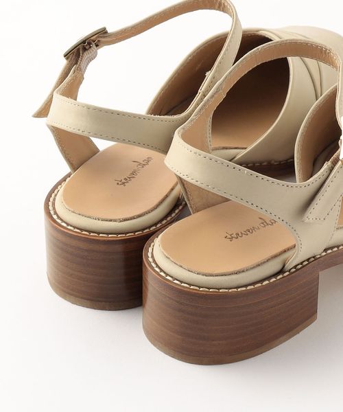 Steven Alan＞LEATHER CROSS HEEL SANDALS/サンダル