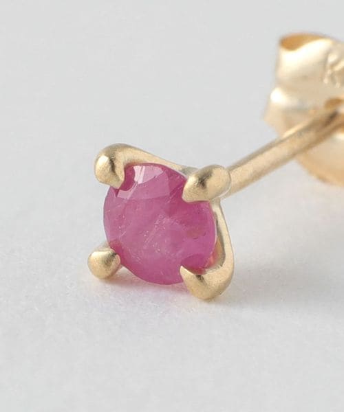 ピアス Ruby TOILE＞RUBY STUD EARRING/シングルピアス