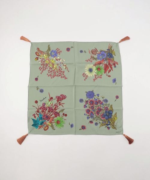MANTERO 1902＞FLOWER SCARF FRINGE/スカーフ