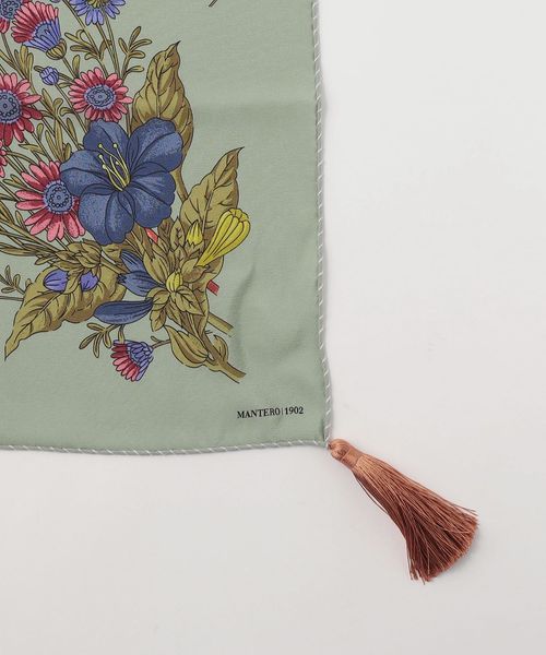 激安アウトレット通販 レディース MANTERO 1902＞FLOWER SCARF FRINGE/スカーフ 小物