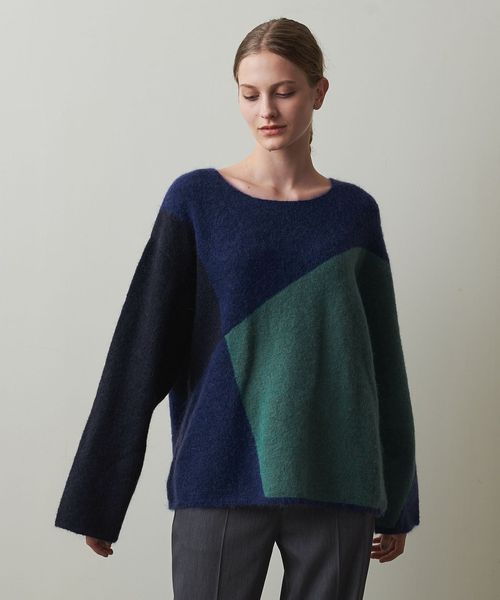 Steven Alan ワイドルース ニットセーター United Arrows Steven Alan＞バイカラー ポロカラーニット
